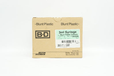 BD 303346 Syringe Luer-Lock Tip with Blunt Plastic Cannula, 3mL - Case of 100